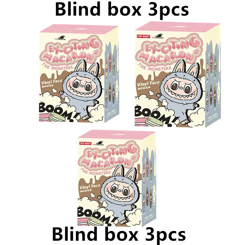 Hot Blind Box Popmart Labubu The Monsters Lisa Seme Heart Macarrr Vinyl Base Series Trendy Toy Decorations Birthday Gifts