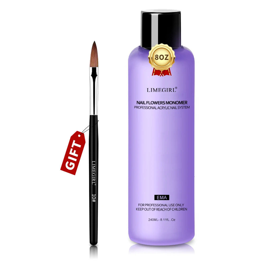 Limegirl Nagel-Acryl-Flüssigkeitsmonomerkristall mit großem Fassungsvermögen, 40/70/120/240 ml, für Nägel, Kunst, DIY, Acrylpulver, flüssige Maniküre