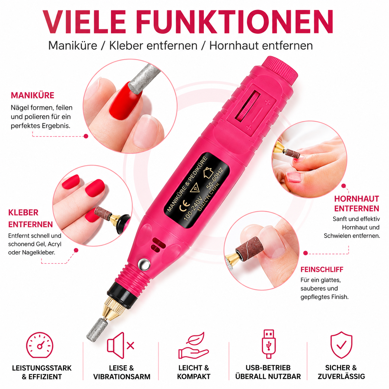 LULAA ProNails – Professionelles Elektrisches Nagelbohrer Set
