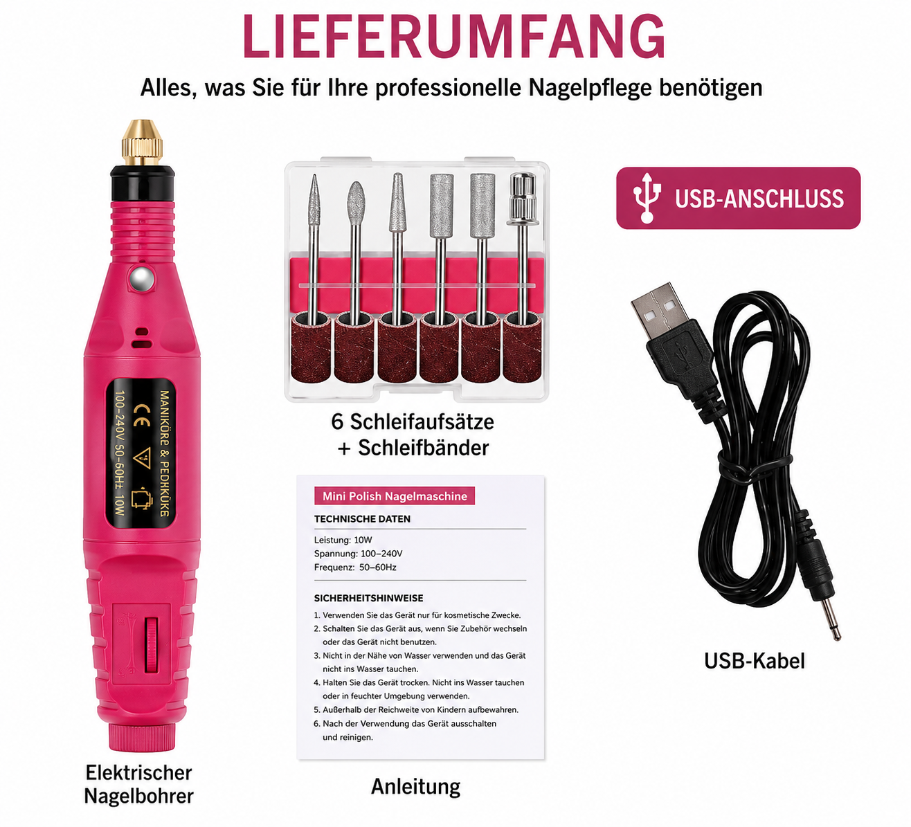 LULAA ProNails – Professionelles Elektrisches Nagelbohrer Set