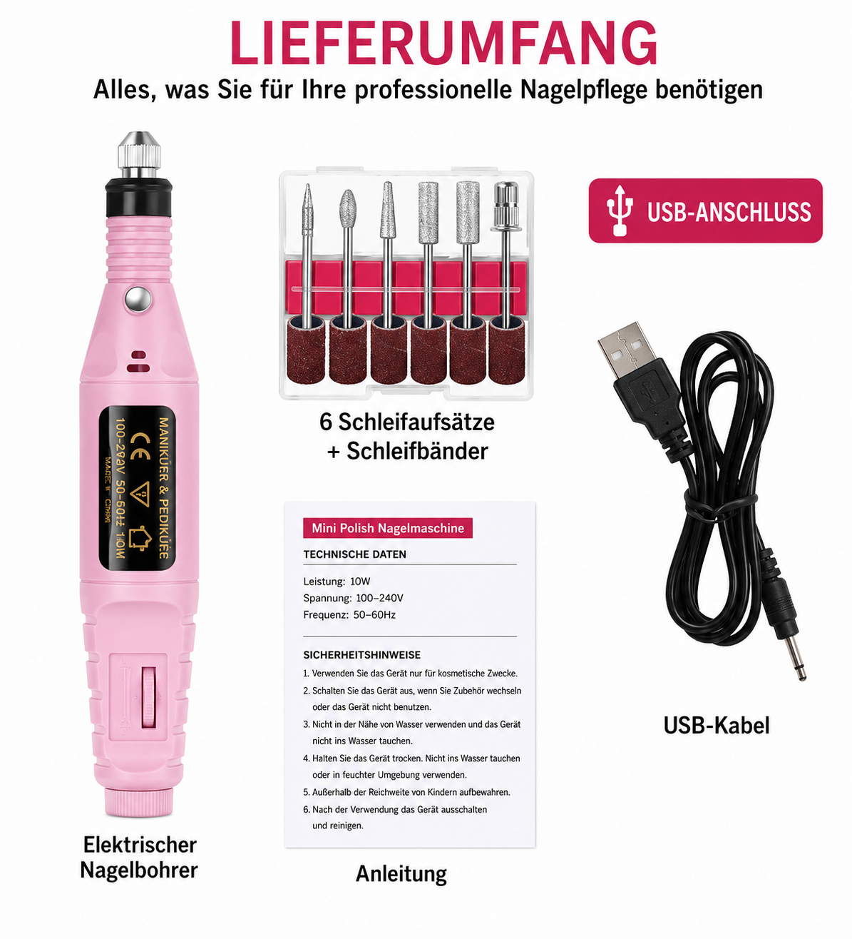 LULAA ProNails – Professionelles Elektrisches Nagelbohrer Set