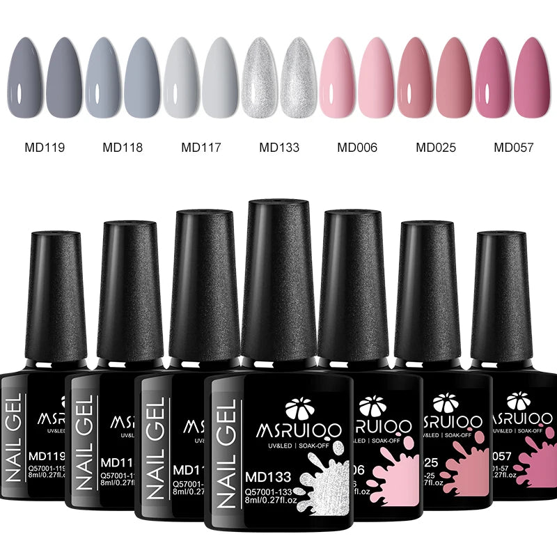 7-teiliges Nagel-Gel-Nagellack-Set, DIY-Nagelkunst-Design, alles für Dekoration, Soak Off UV-Gel, langlebiges Maniküre-Malgel, Vernis-Kits