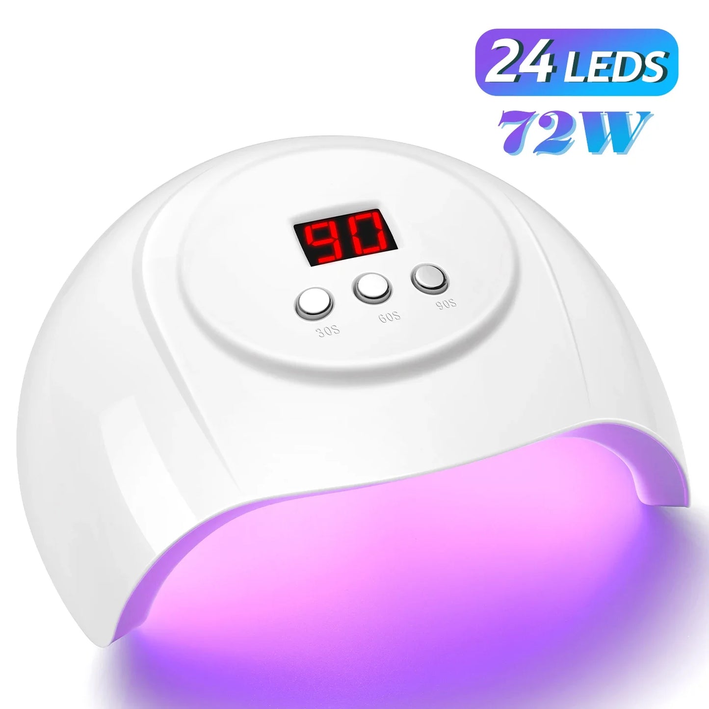 72 W UV-LED-Nagellampe, 24 LEDs, Nageltrockner mit Infrarot-Sensor, schnell trocknende Maniküre-Lampe, UV-Kabine für Nagelstudio-Nagelkunstwerkzeuge
