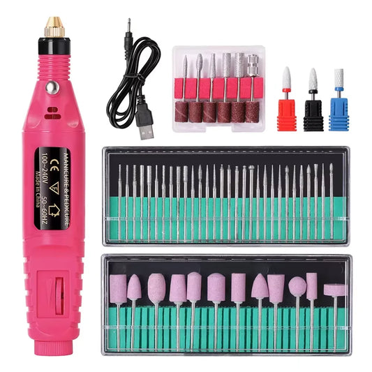 LULAA Elektrische Nagelbohrmaschine Set Pediküre Schleifgeräte Mühle für Maniküre Professionelles starkes Nagelpolierwerkzeug