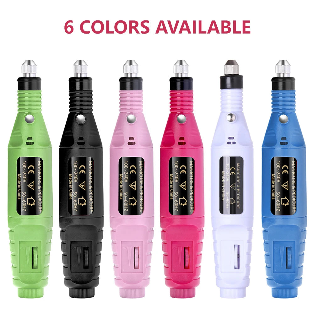 LULAA Elektrische Nagelbohrmaschine Set Pediküre Schleifgeräte Mühle für Maniküre Professionelles starkes Nagelpolierwerkzeug