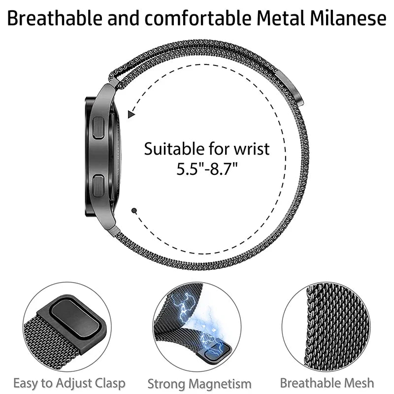20mm Armband für Amazfit GTS 4/3/2e/Mini/Stratos 3/2 Metall Magnetschleife 22mm Uhrenarmband Amazfit Gtr 4/3/pro/2e/bip-u-s-lite