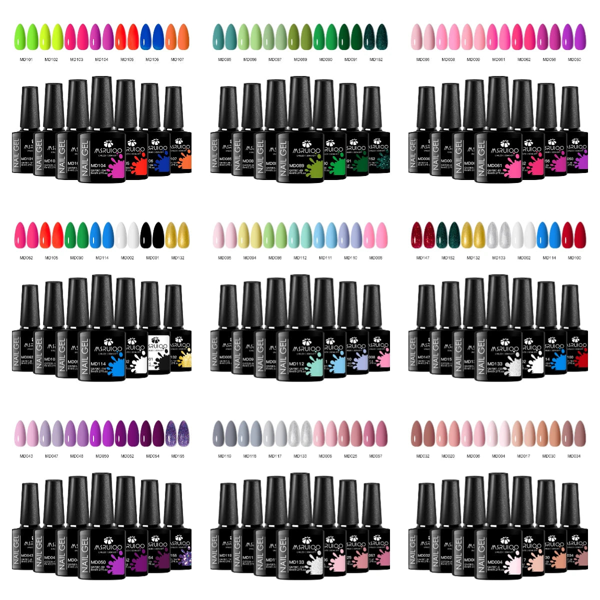 7-teiliges Nagel-Gel-Nagellack-Set, DIY-Nagelkunst-Design, alles für Dekoration, Soak Off UV-Gel, langlebiges Maniküre-Malgel, Vernis-Kits