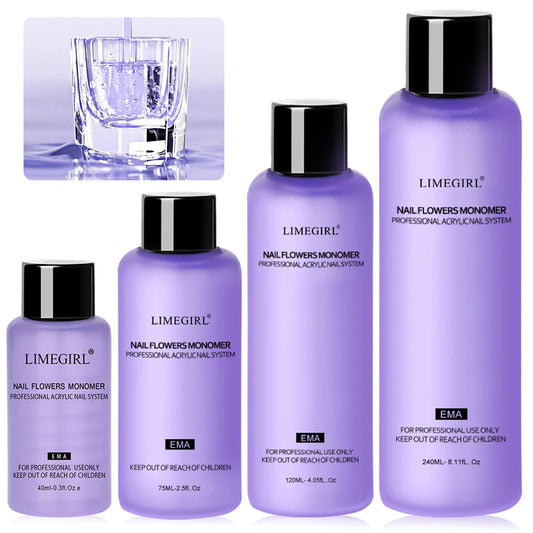 Limegirl Nagel-Acryl-Flüssigkeitsmonomerkristall mit großem Fassungsvermögen, 40/70/120/240 ml, für Nägel, Kunst, DIY, Acrylpulver, flüssige Maniküre